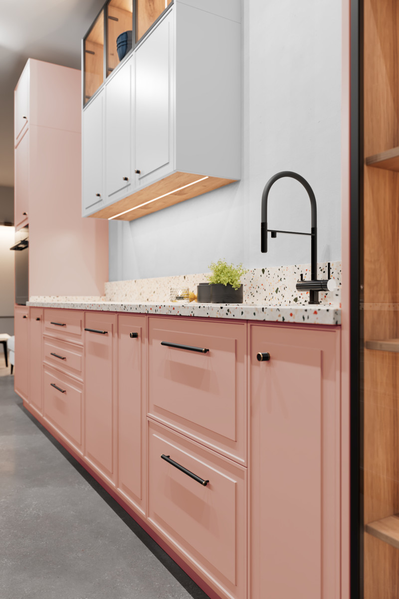 Кухня Альма розовый цвет