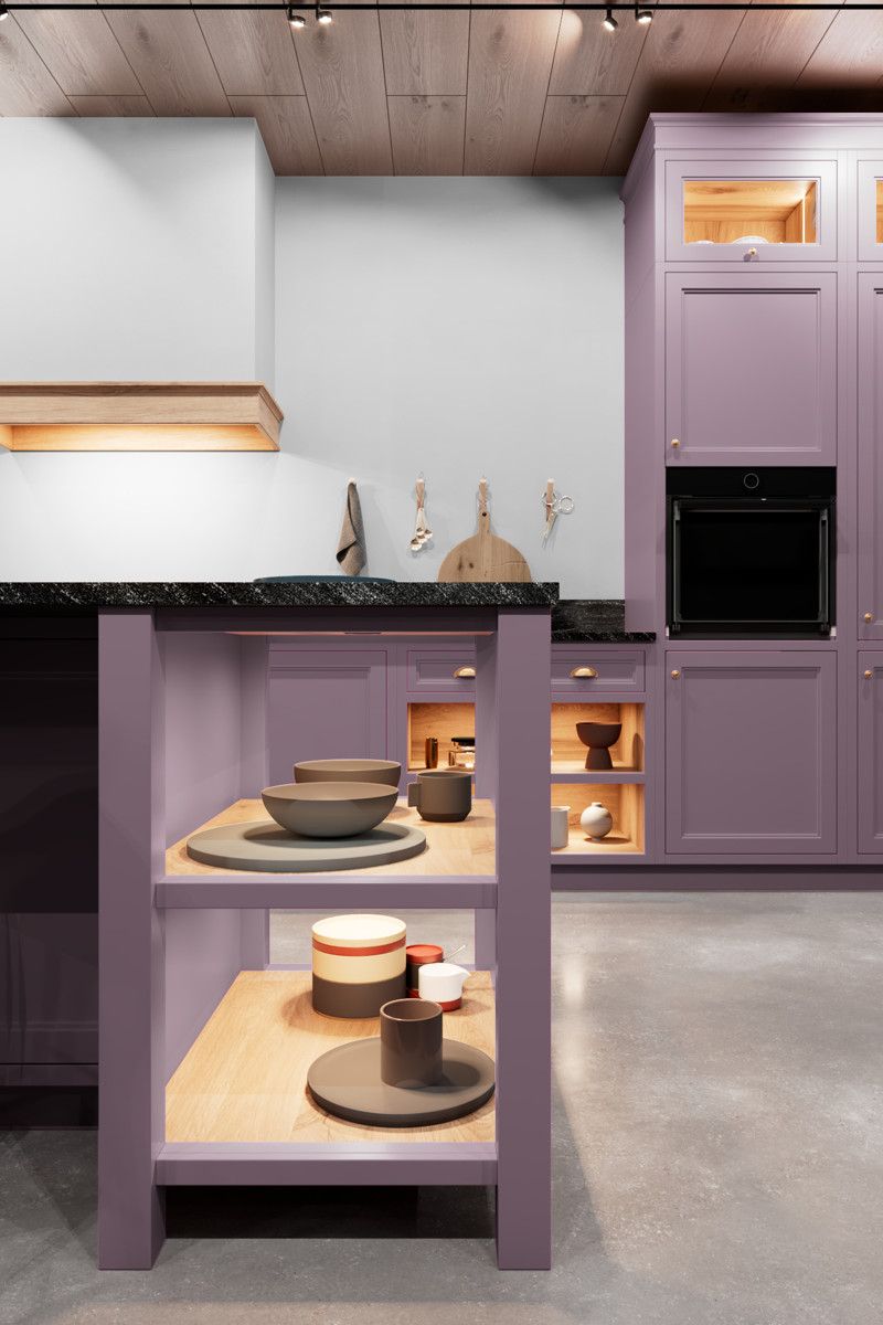 Кухня Кристи Честер фиолетовый цвет