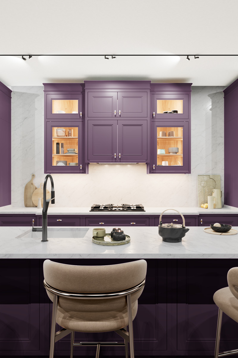 Кухня Маргарита Йорк фиолетовый цвет