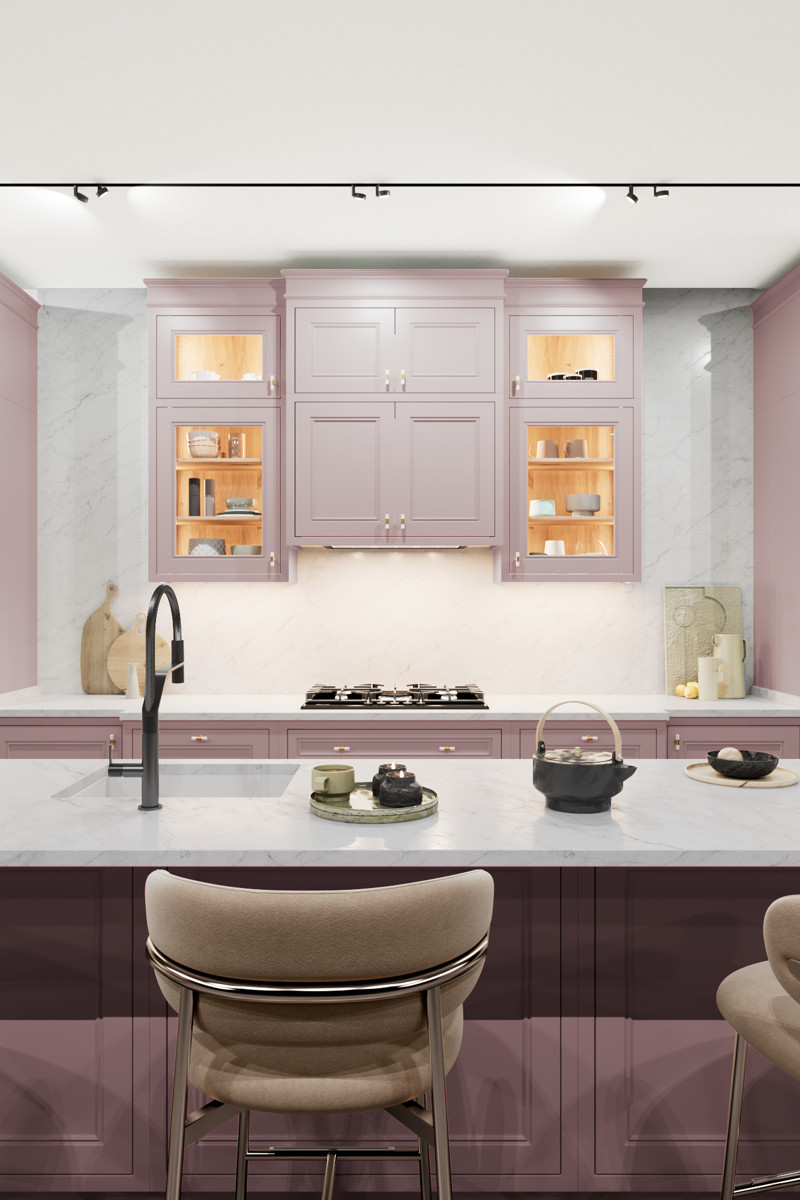 Кухня Маргарита Йорк розовый цвет