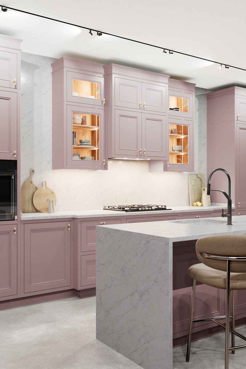 Кухня Маргарита Йорк розовый цвет