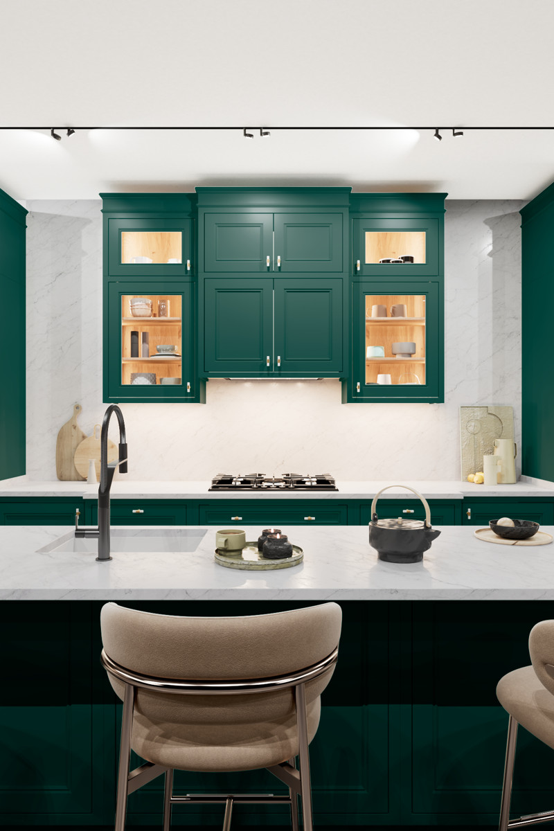 Кухня Маргарита Йорк зеленый цвет