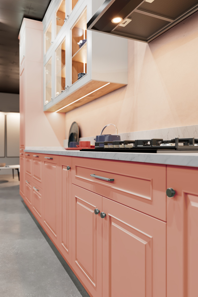 Кухня Марта розовый цвет