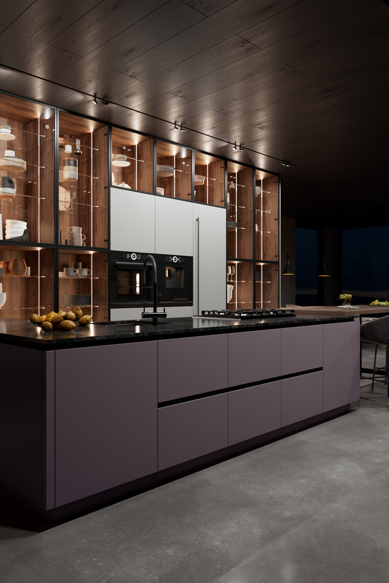 Кухня Нео фиолетовый цвет