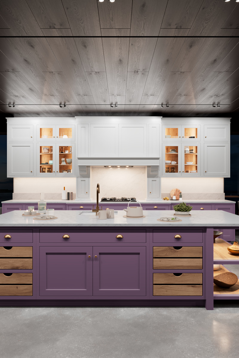 Кухня Шейкер Йорк фиолетовый цвет