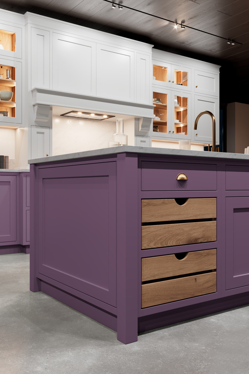 Кухня Шейкер Йорк фиолетовый цвет