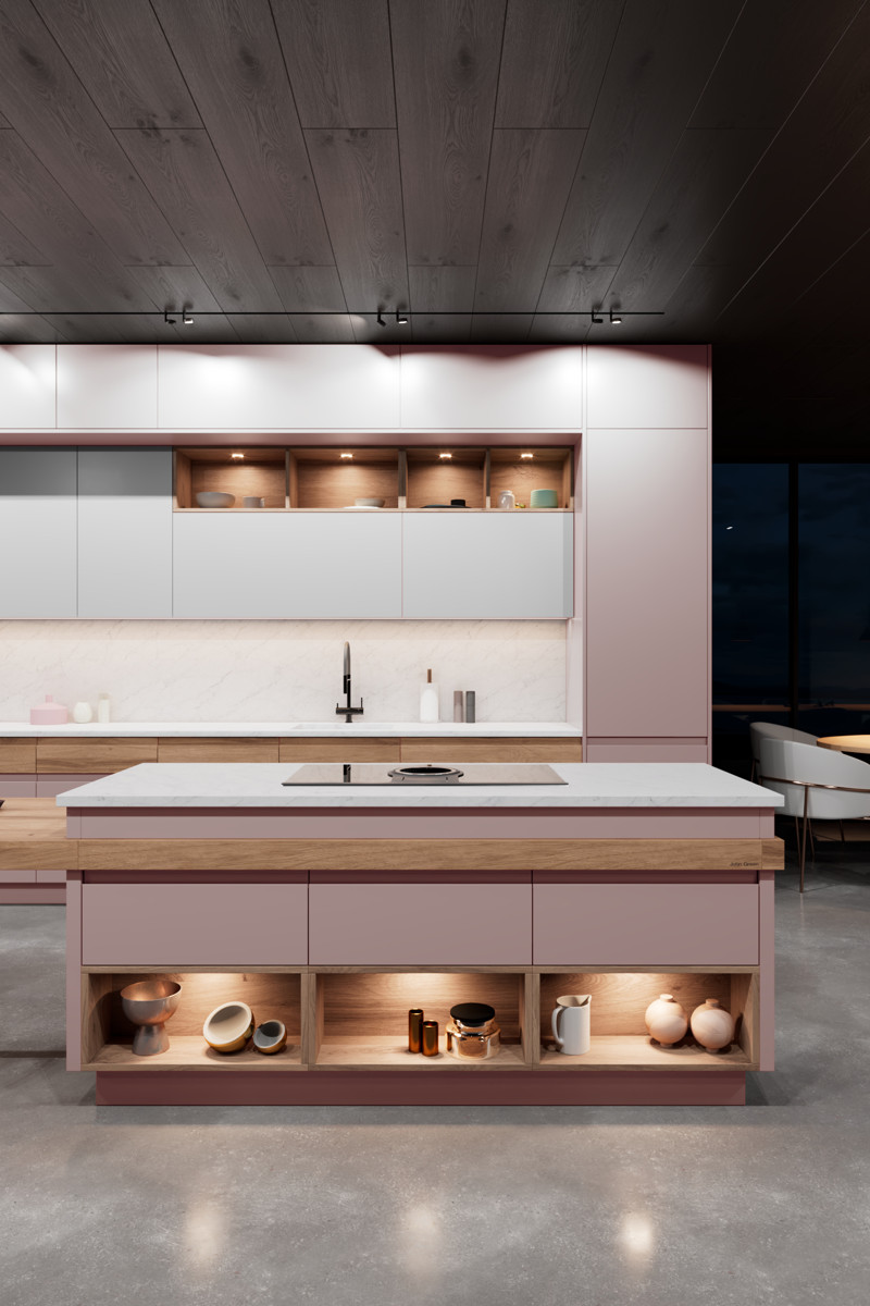 Кухня Интегра розовый цвет