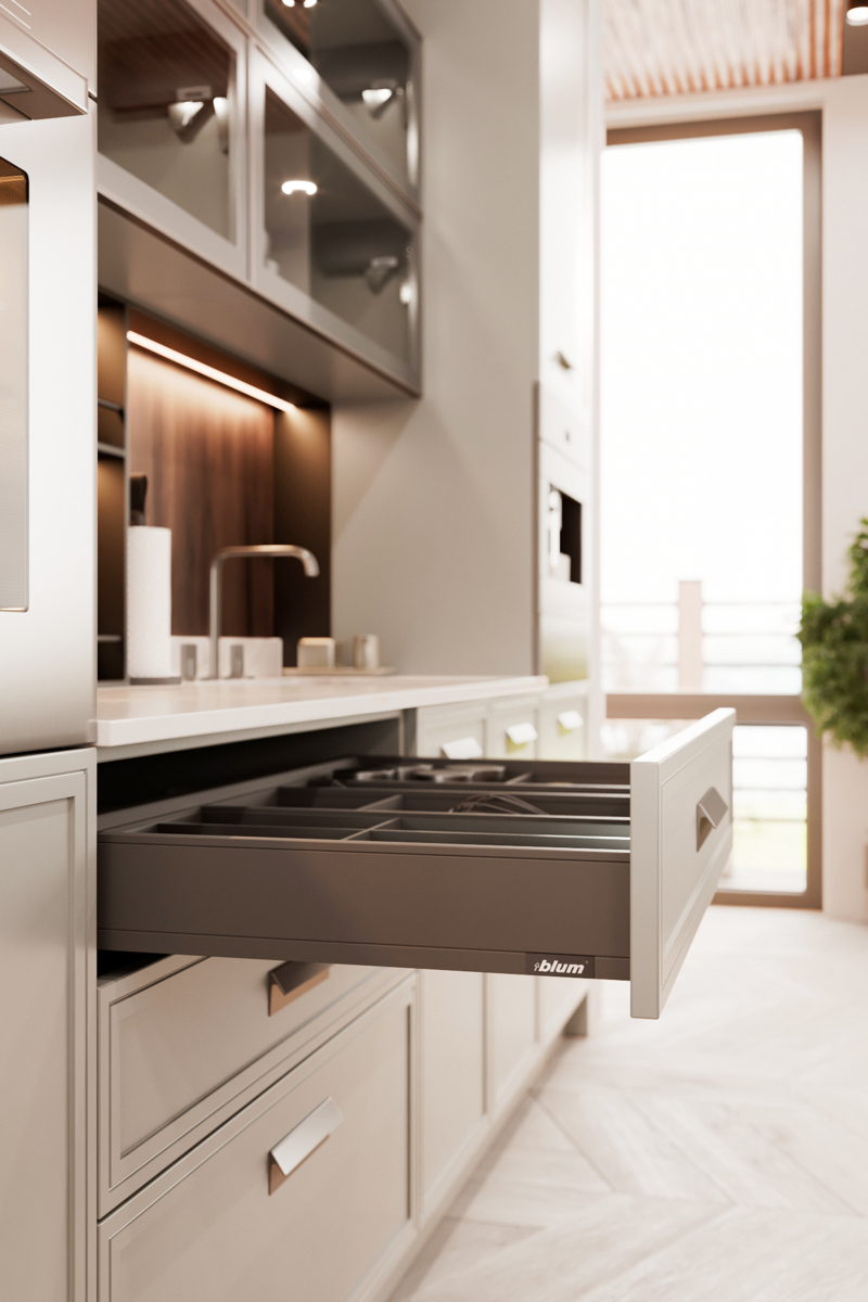 20_Кухня ДЖУН ящик Legrabox Blum Legrabox белого цвета