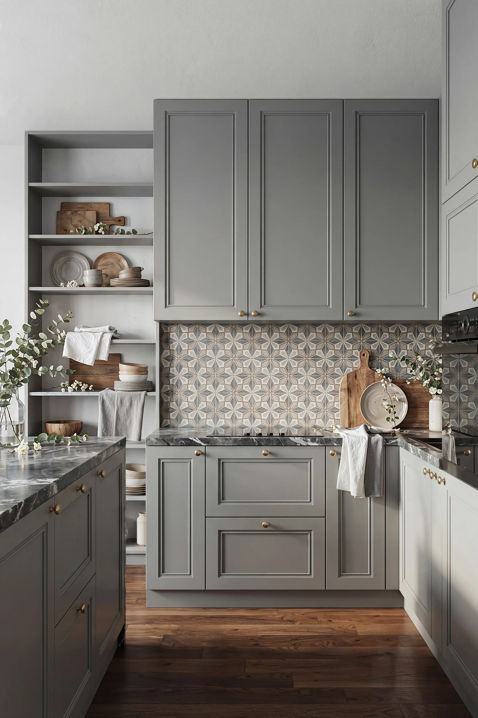 Кухня МАРГАРИТА серая