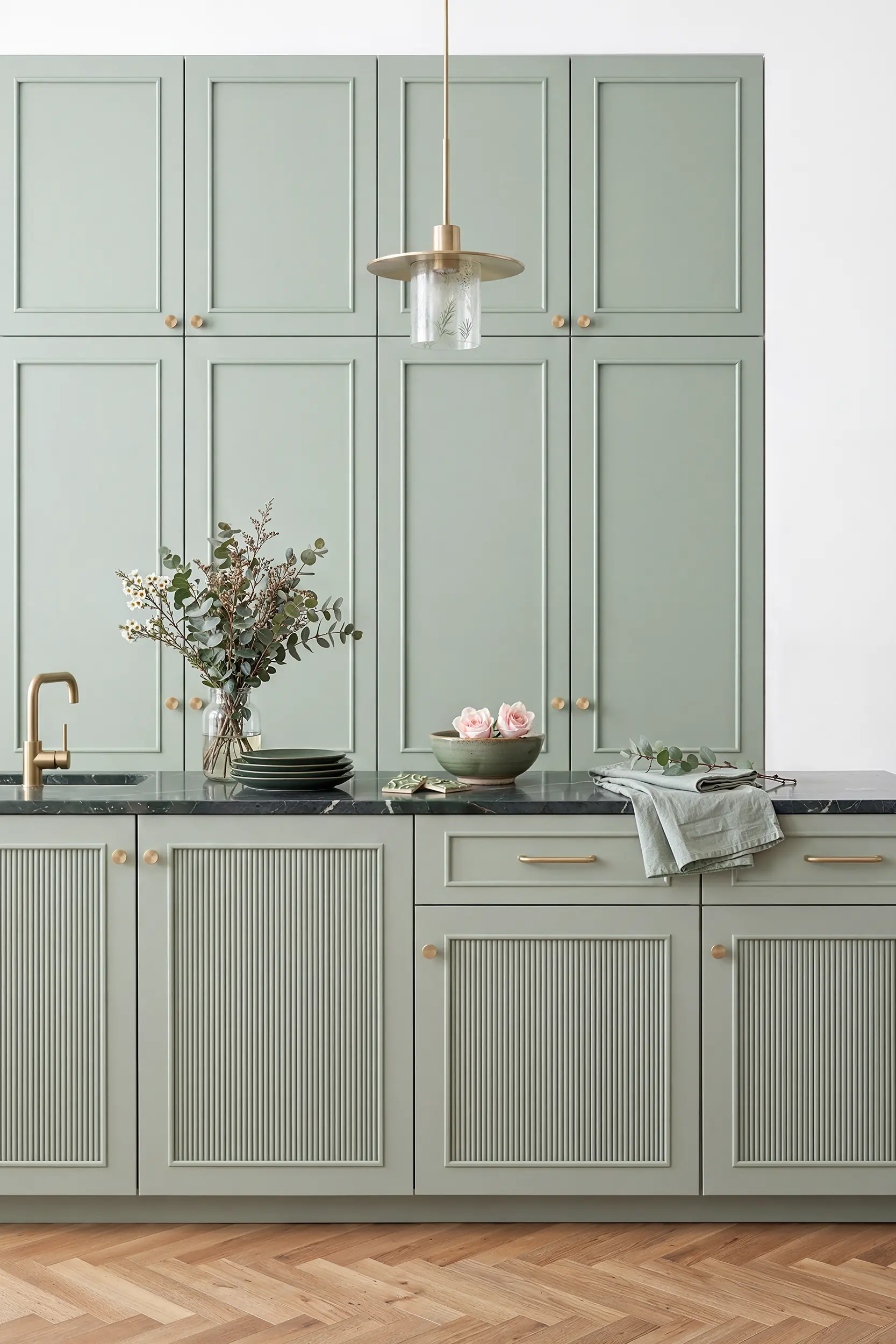 Кухня НЭНСИ зеленая