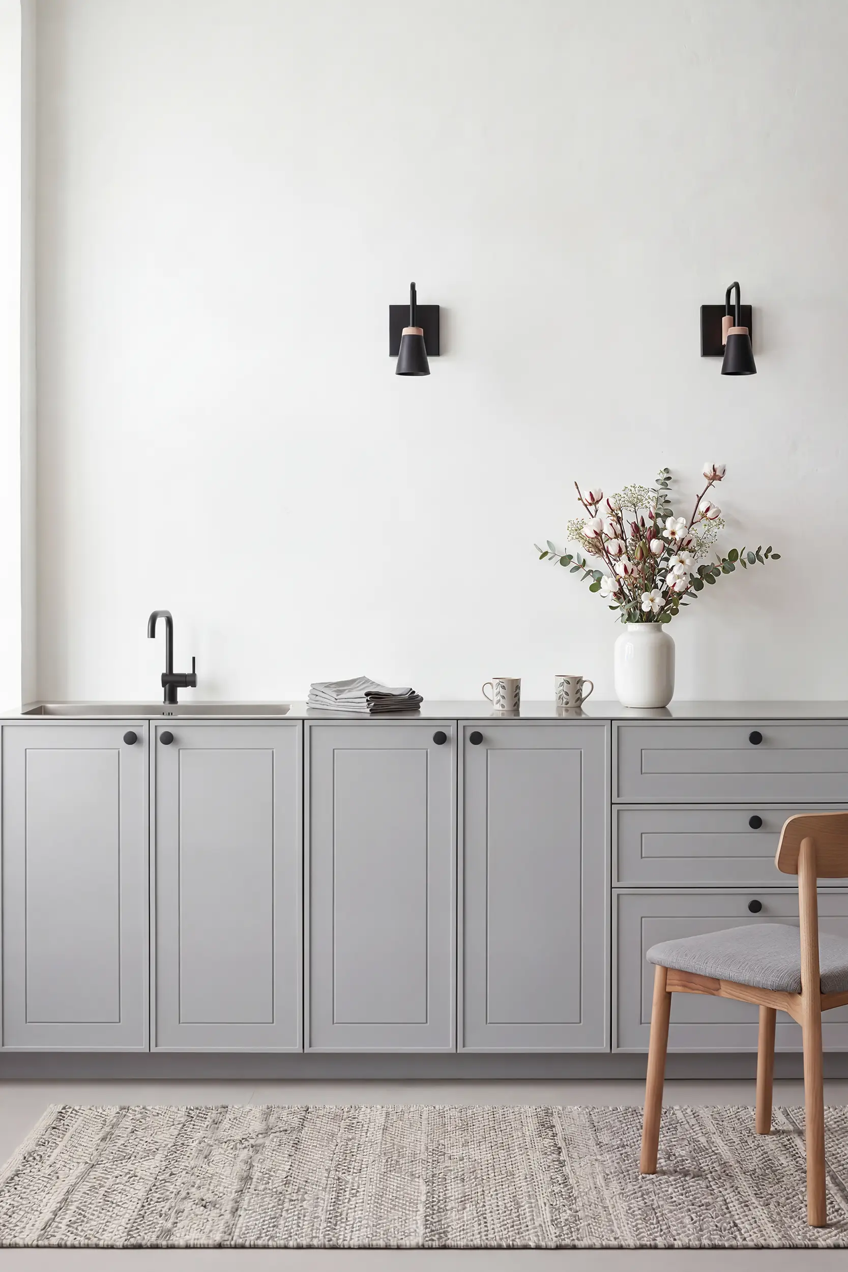 Кухня ДОРИС серая