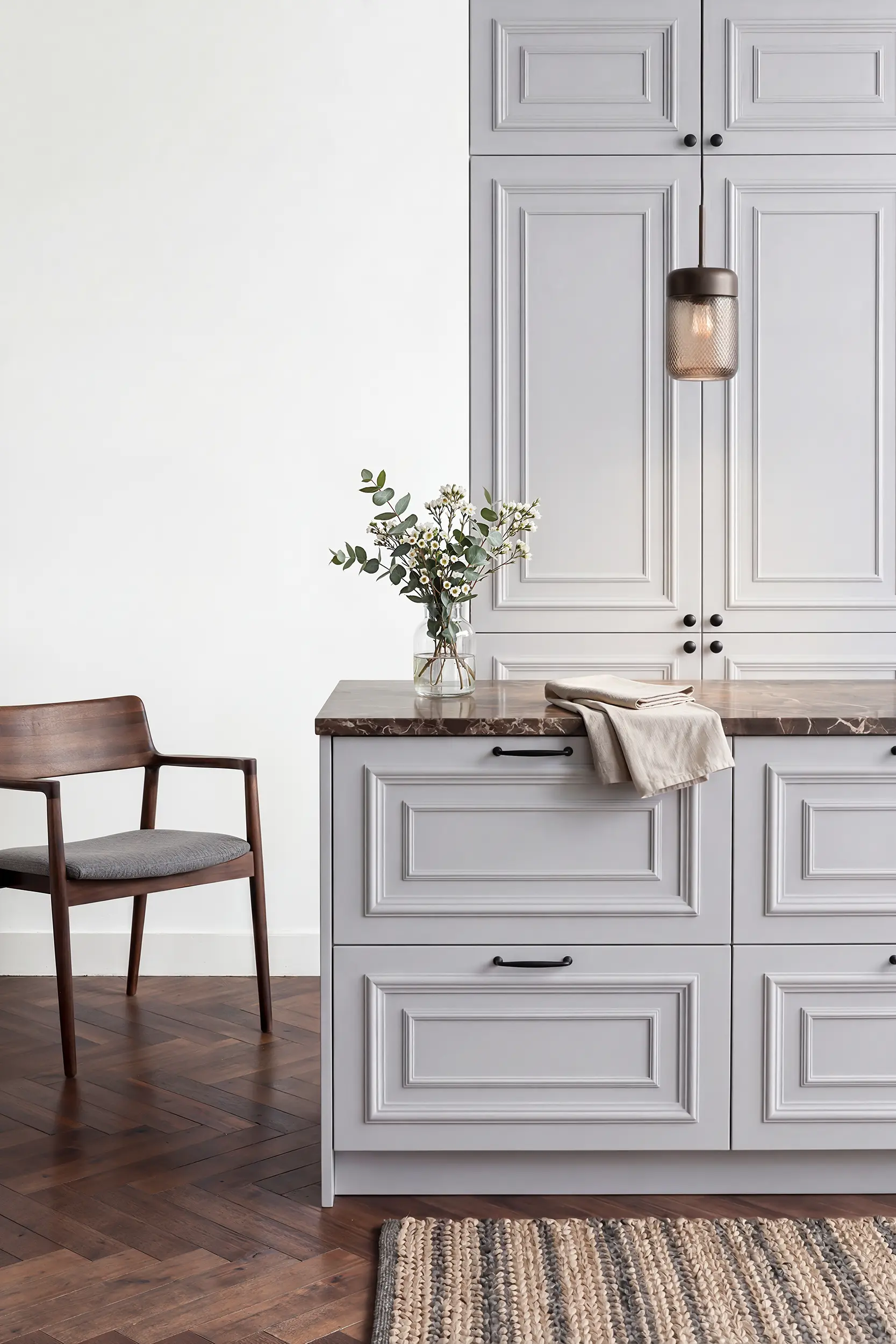 Кухня КАРОЛИНА серая