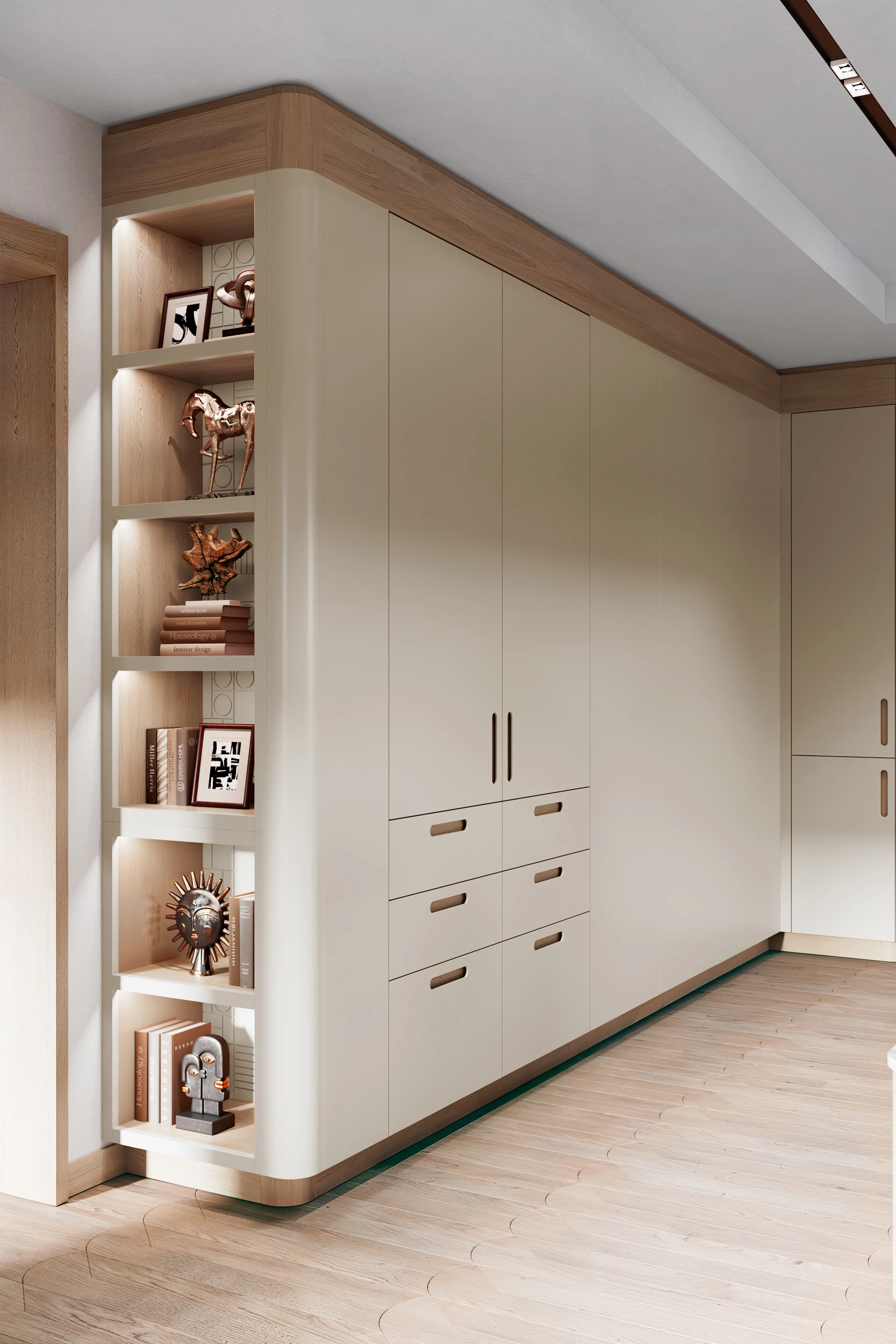 Высокие кухонные шкафы-пеналы в единой плоскости со стеновыми панелями МАЛЕВИЧ СТАДИОН John Green Пеналы и стеновые панели кухни МАЛЕВИЧ СТАДИОН John Green