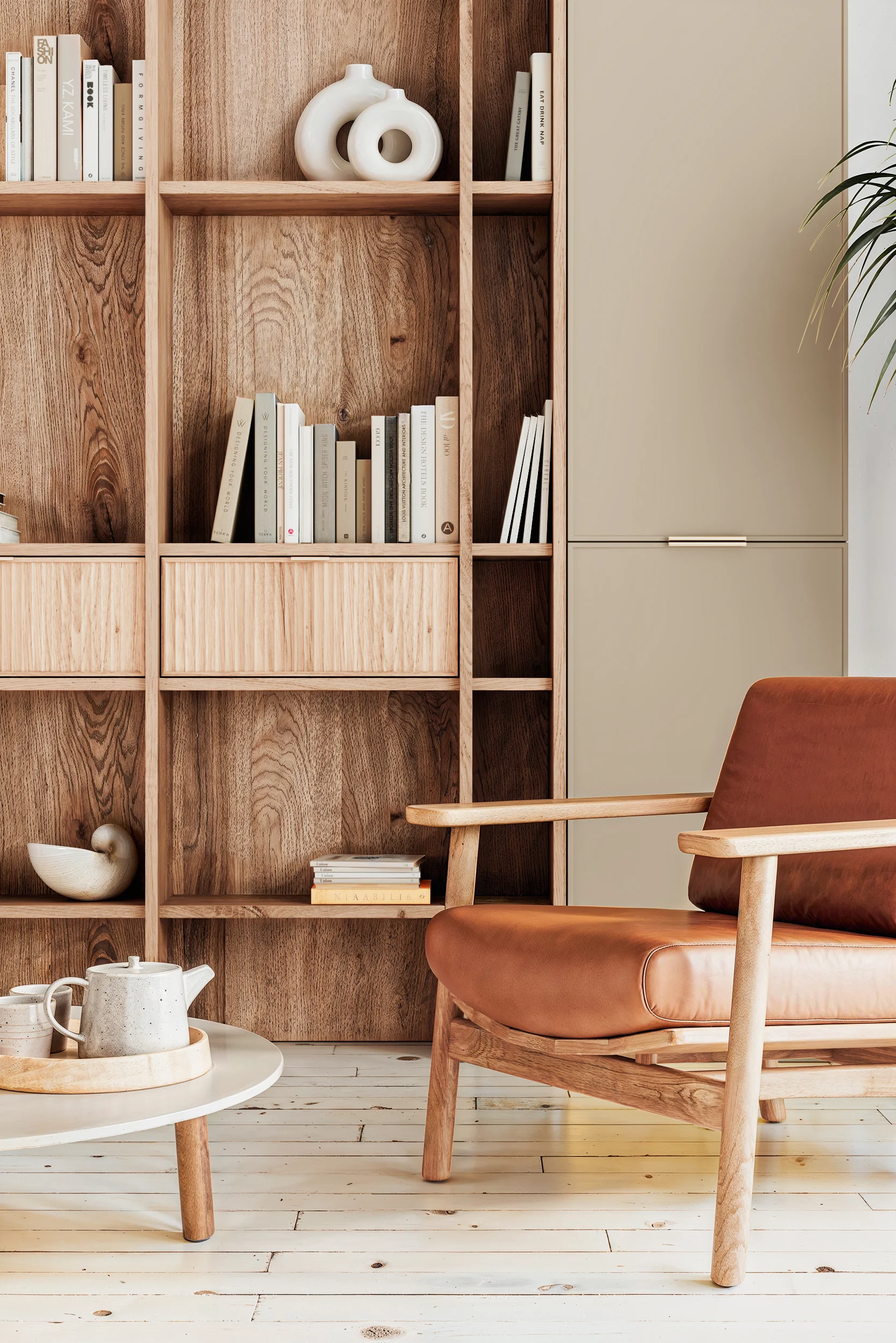 Стеллаж в гостиной фасады МИНИМАЛ ВОЛНА 1