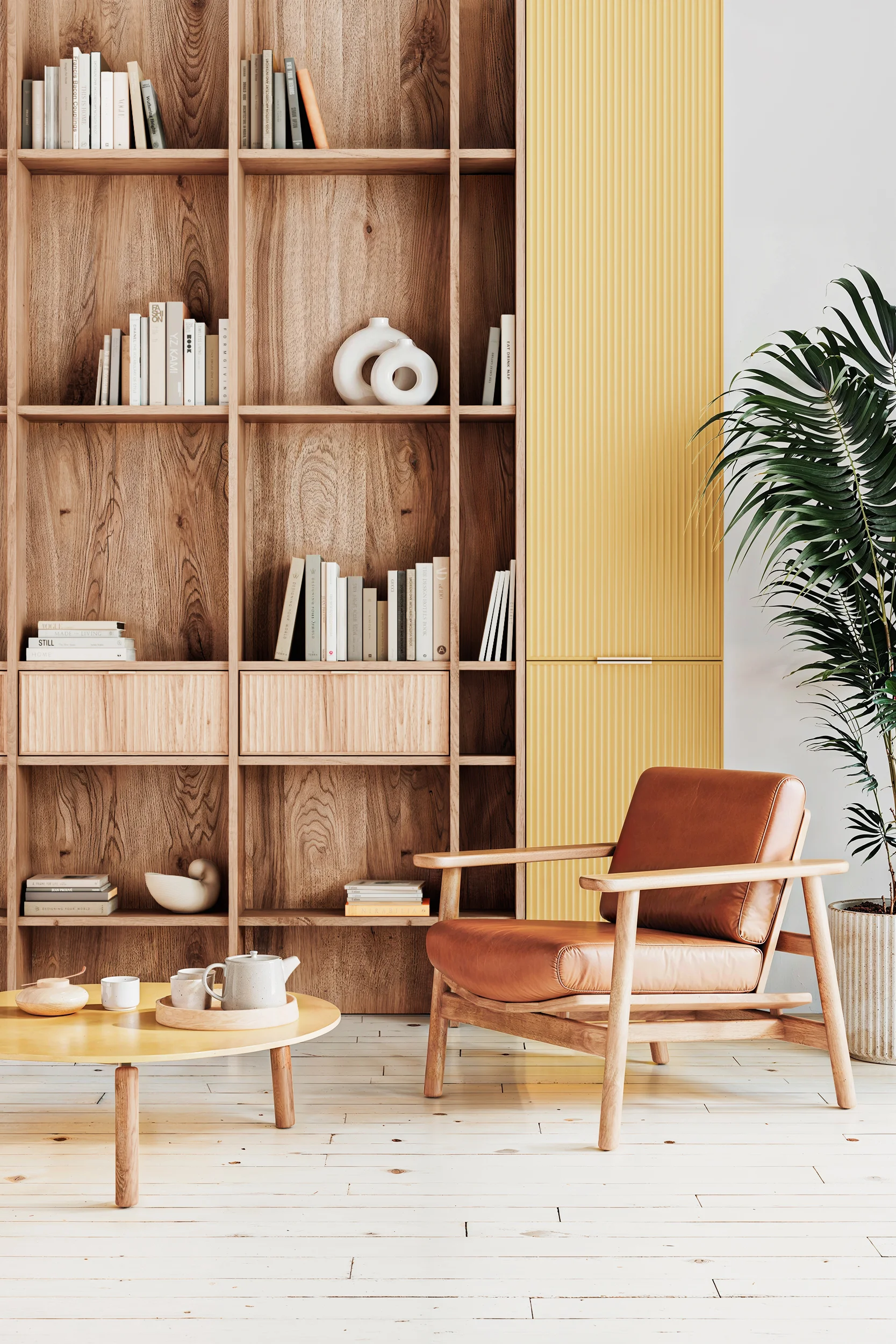 Стеллаж в гостиной фасады МИНИМАЛ ВОЛНА 1