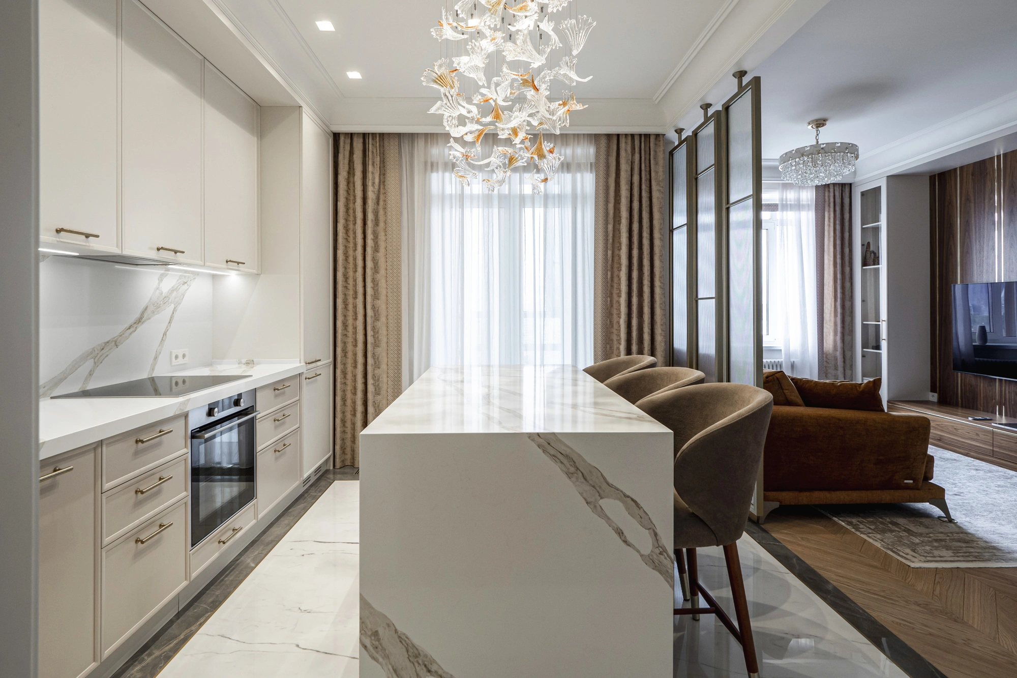 Современный дизайн кухни-гостиной Современный дизайн кухни-гостиной