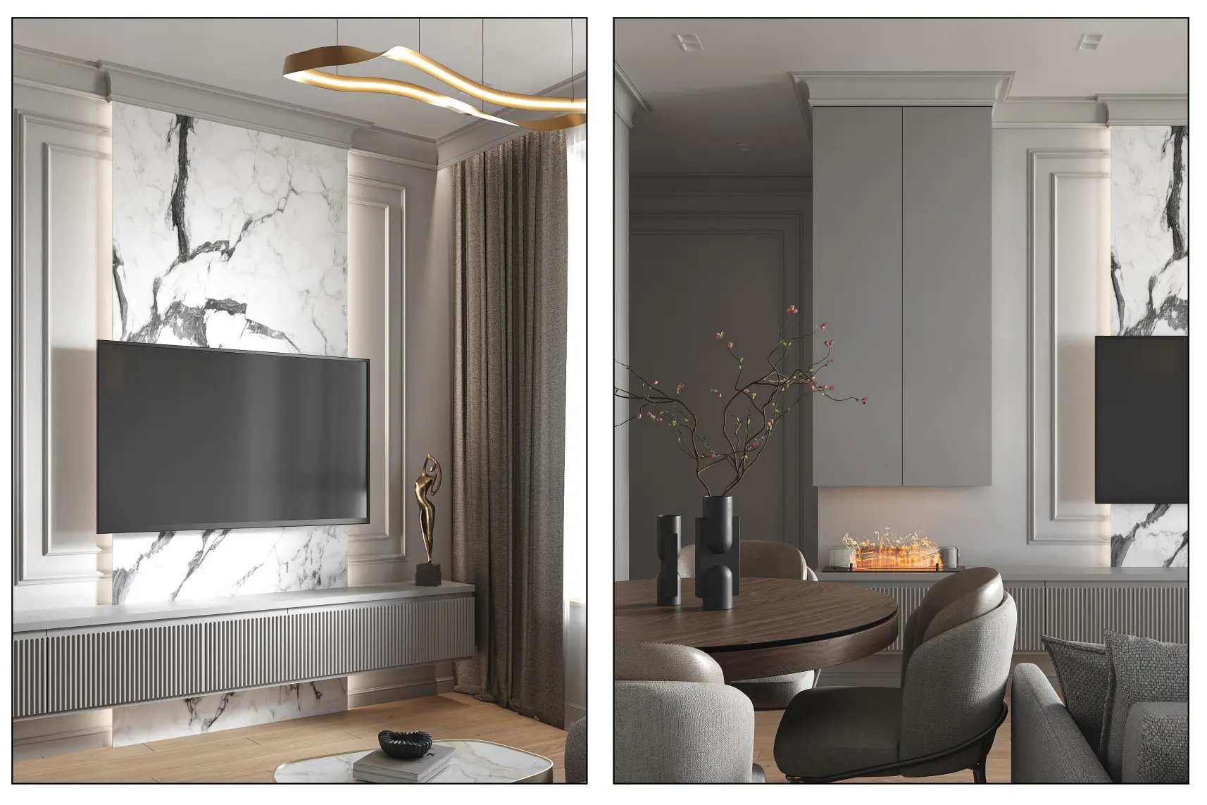 Визуализация гостиной Визуализация гостиной